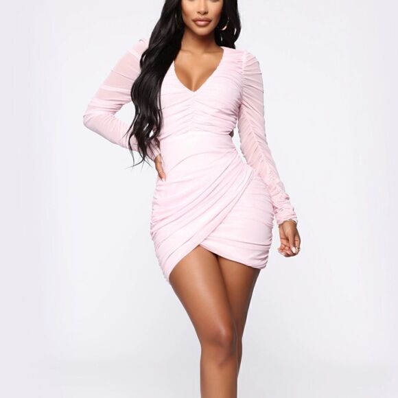 🆕 FASHION NOVA | Kiss Me Good Bye Ruched Mini Dress - Picture 2 of 6